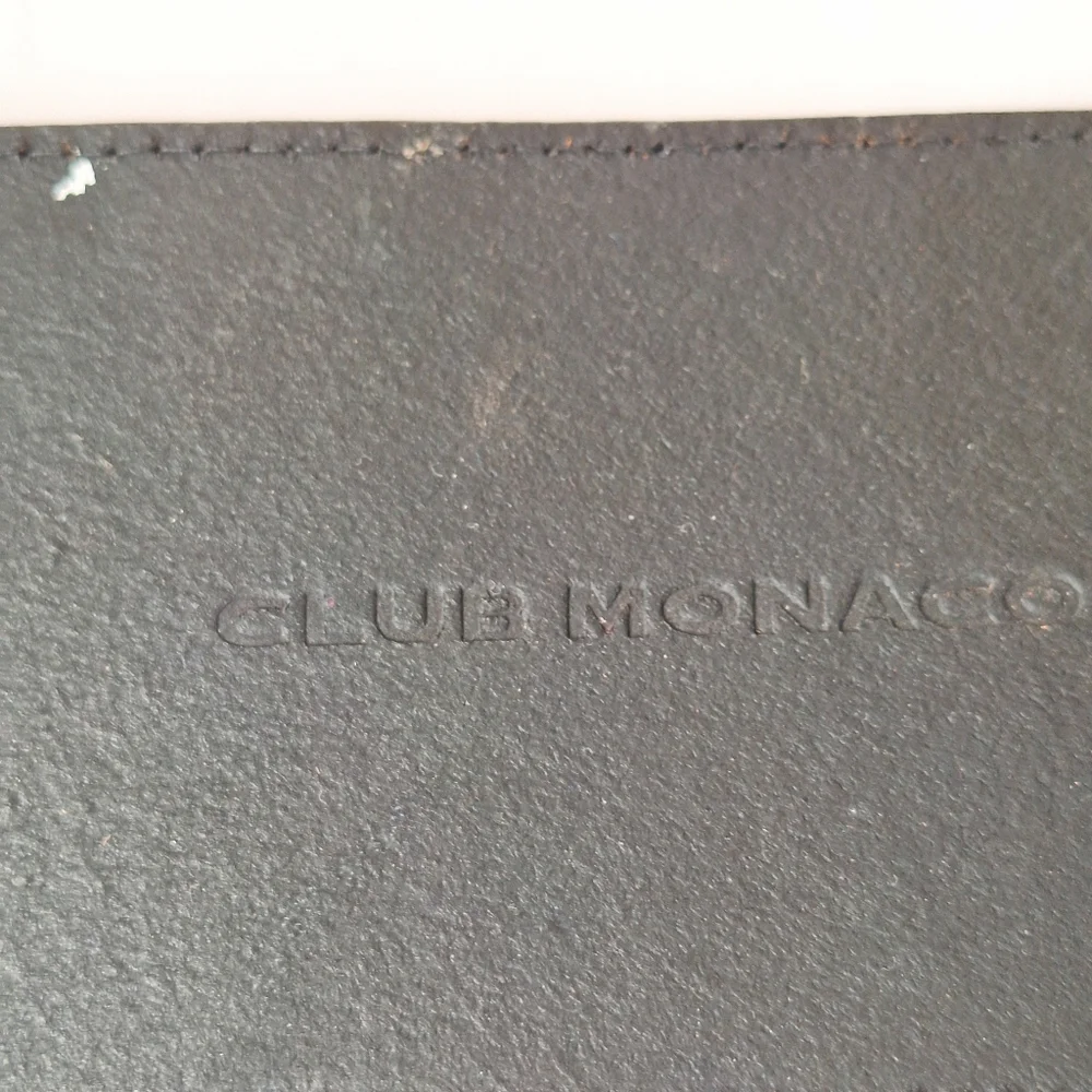 Club Monaco Embossed wide black leather belt S